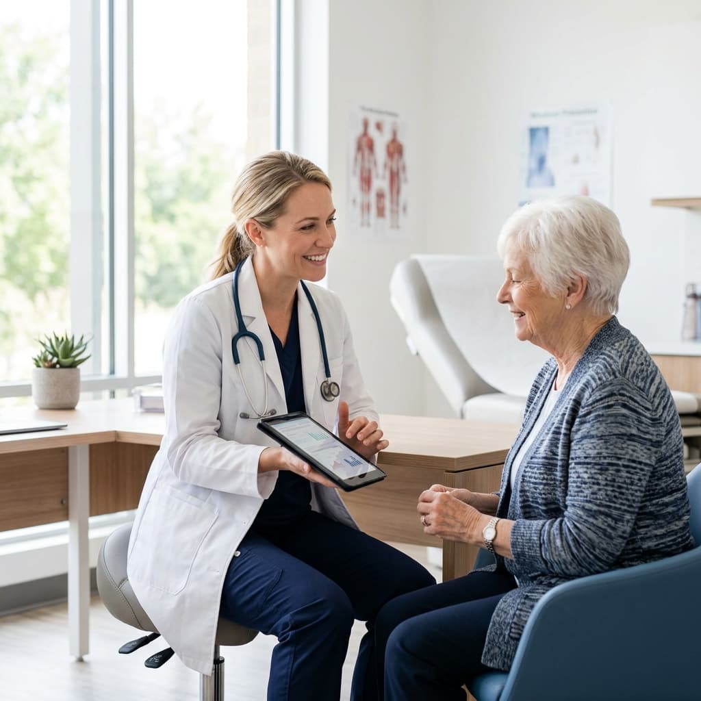Doctor with patient